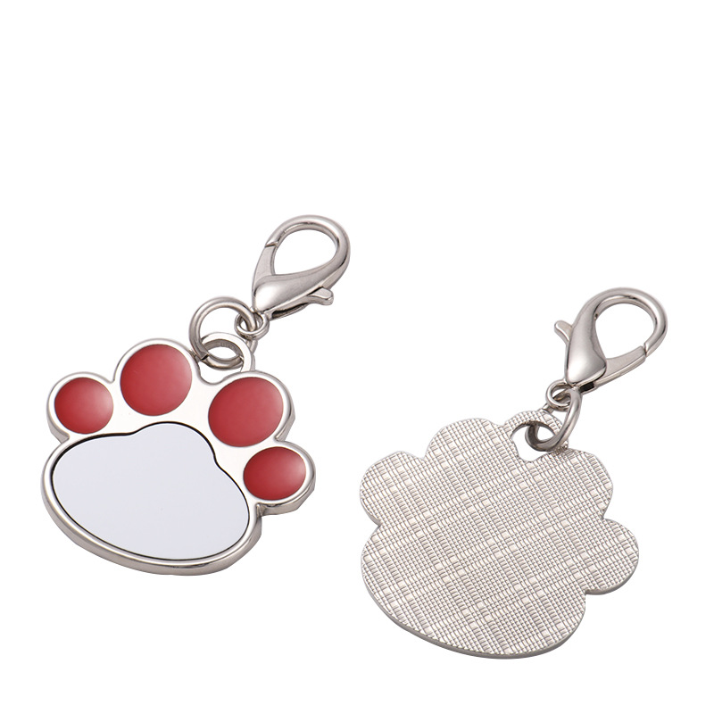 Sublimation Blanks Paw Pet ID Tags Stainless Steel Zinc Alloy Personalized Heat Transfer Dog Tag Blank Pendant