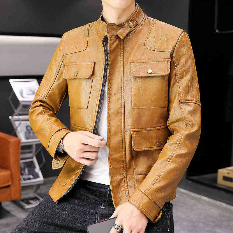Yellow Motorcycle PU Leather Jacket Men Vintage Multi-pocket Coat Slim Spring Outwear Male Fashion Black Faux Leather Jackets T220728
Yellow Motorcycle PU Leather Jacket Men Vintage Multi-pocket Coat Slim Spring Outwear Male Fashion Black Faux Leather Jackets T220728