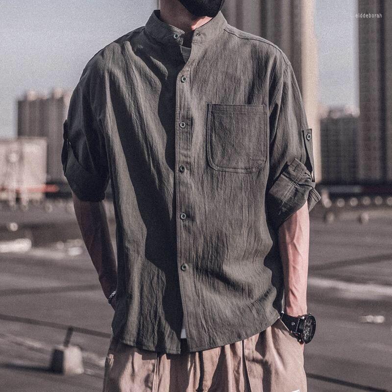 Men's Casual Shirts Spring Summer Shirt For Men Japanese Loose Tops Solid White Green 3/4 Sleeve Fashion Button Up Oversized ClothingMen's E
Men's Casual Shirts Spring Summer Shirt For Men Japanese Loose Tops Solid White Green 3/4 Sleeve Fashion Button Up Oversized ClothingMen's E
