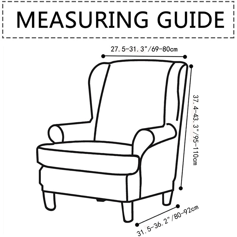 Solid Color Wing Stretch Spandex Armchair s Wingback Chair Relax Sofa Slipcovers With Seat Cushion Covers 220609