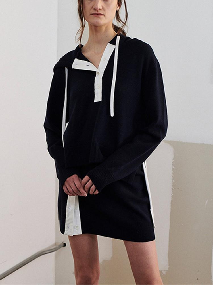 Women's Sweaters Women's Drawstring Knitted Hooded Sweater Straight Contrast Color Ladies Casual Long Sleeve All-Match Pullover TopWomen
Women's Sweaters Women's Drawstring Knitted Hooded Sweater Straight Contrast Color Ladies Casual Long Sleeve All-Match Pullover TopWomen