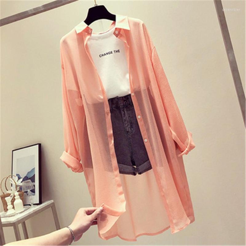 Women's Knits & Tees 2022 Summer See Through Blouses Women Turn-down Collar Loose Tops Plus Size Chiffon Kimono Cardigans Black White Shirts, Orange
Women's Knits & Tees 2022 Summer See Through Blouses Women Turn-down Collar Loose Tops Plus Size Chiffon Kimono Cardigans Black White Shirts, Orange