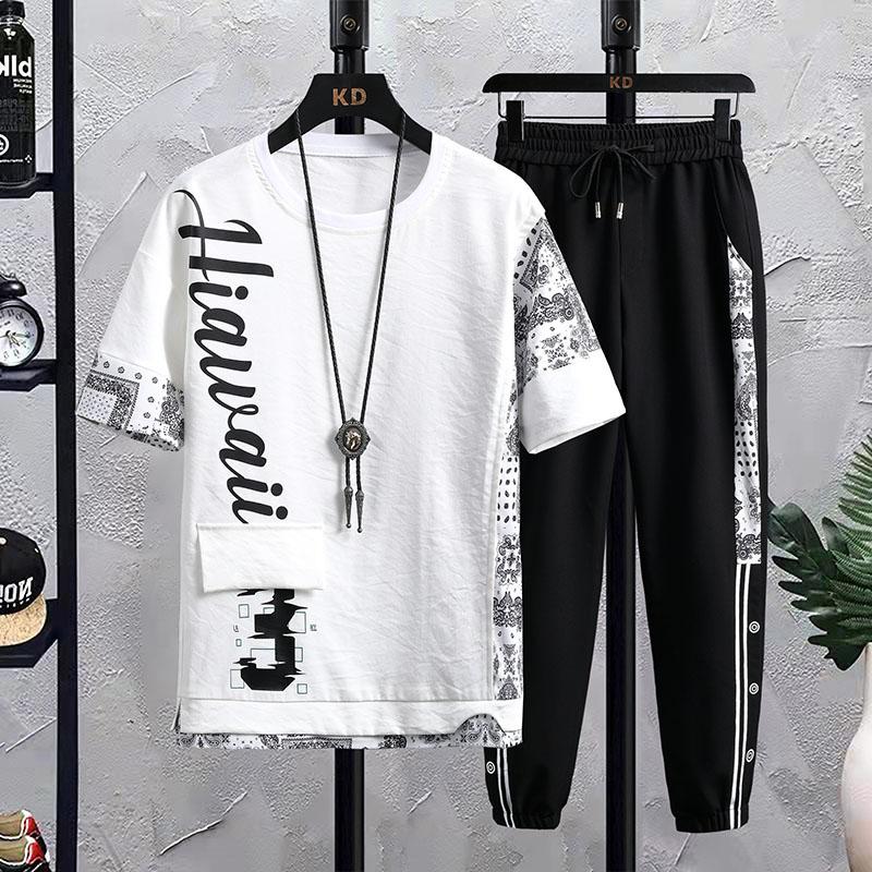 Men's Tracksuits Summer Men's Short Sleeve T-Shirt And Full-Length Pants Suits Outwear 2 Pcs Sets Loose Casual Youth Tracksuit ClothingM, Black
Men's Tracksuits Summer Men's Short Sleeve T-Shirt And Full-Length Pants Suits Outwear 2 Pcs Sets Loose Casual Youth Tracksuit ClothingM, Black
