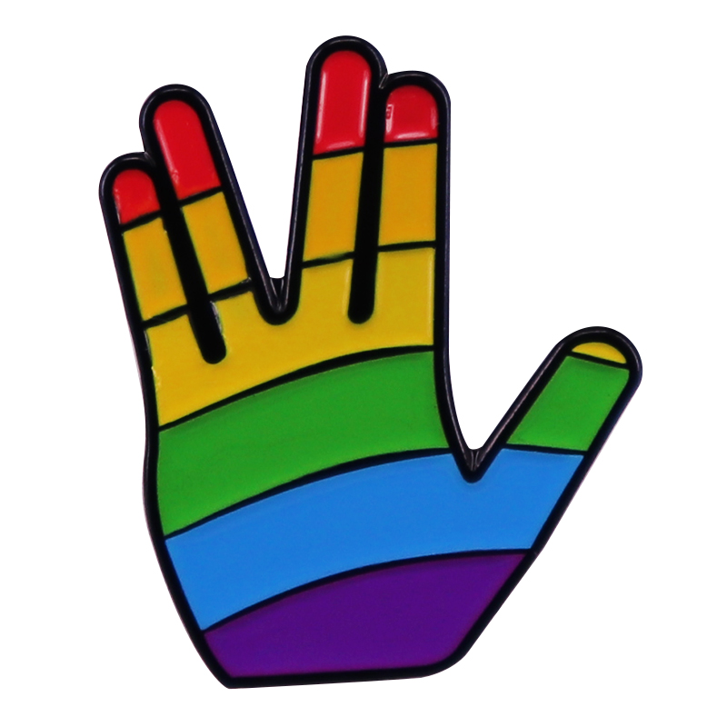 Rainbow Vulcan Salute Enamel Pin LGBTQIA Pride Brooch Trek Badge Backpack Decoration Jewelry Accessories, As picture
Rainbow Vulcan Salute Enamel Pin LGBTQIA Pride Brooch Trek Badge Backpack Decoration Jewelry Accessories, As picture