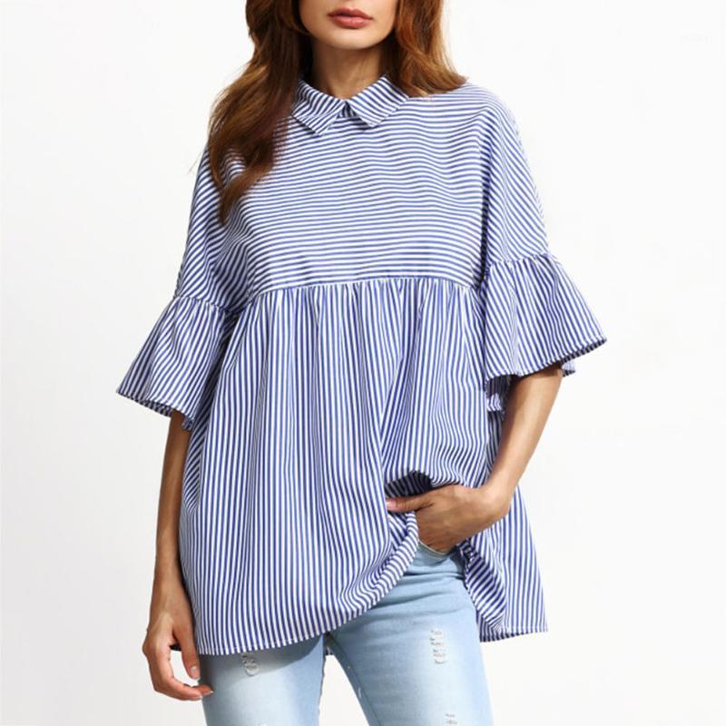 Women's Blouses & Shirts Women Spring Autumn Blouse Striped Shoulder Trumpet Sleeve Half Turn-down Collar Striated Shirt Loose, Black
Women's Blouses & Shirts Women Spring Autumn Blouse Striped Shoulder Trumpet Sleeve Half Turn-down Collar Striated Shirt Loose, Black