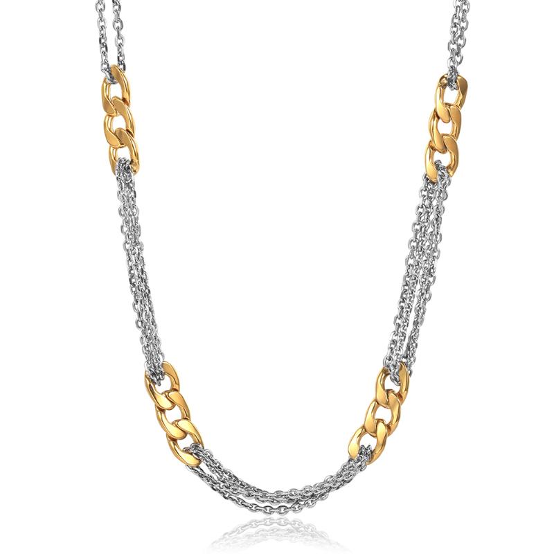 Chains Gold Silver Color Cuban Chain Choker Necklaces For Men Women Rolo Link Curb Stainless Steel Necklace Adjustable DDN303Chains
Chains Gold Silver Color Cuban Chain Choker Necklaces For Men Women Rolo Link Curb Stainless Steel Necklace Adjustable DDN303Chains