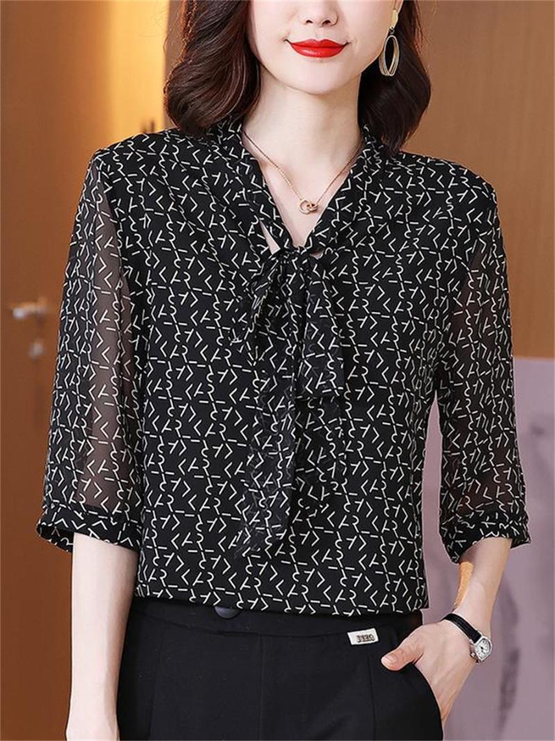 Women's Blouses & Shirts Women Spring Summer Lady Fashion Casual Short Sleeve Bow Tie Collar Flower Printing Blusas Tops2295Women's, Black
Women's Blouses & Shirts Women Spring Summer Lady Fashion Casual Short Sleeve Bow Tie Collar Flower Printing Blusas Tops2295Women's, Black