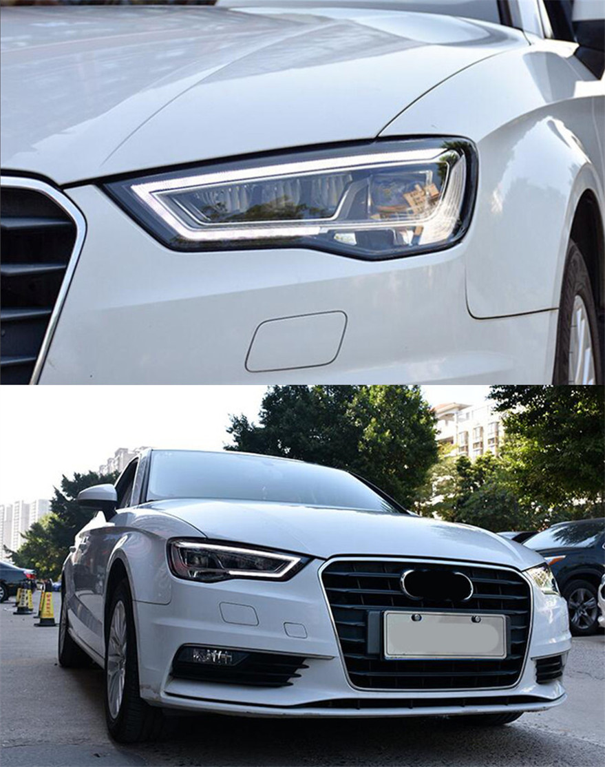 2 PCS Auto Car Head Light Parts For A3 Matrix 20 13-20 16 LED Lamps Headlights DRL Daytime Running Lights Turn Signal