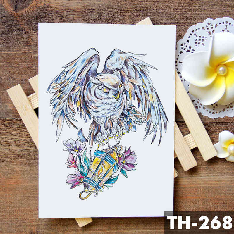 NXY Temporary Tattoo Dream Catcher Moon Lotus Flower Sticker Peony Snake Owl Fox Flash s Small Body Art Waterproof Tatoo 0330