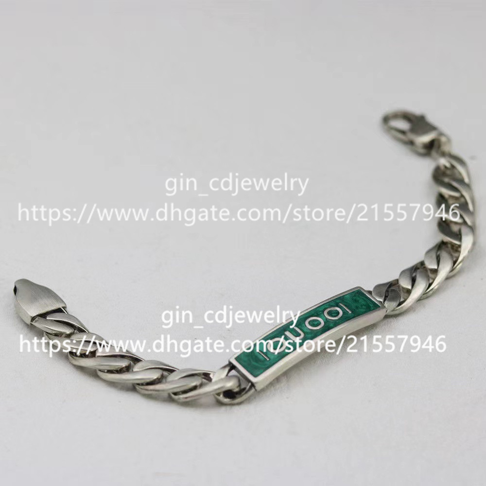 Luxury Designer Fashion Letter Ancient Silver Enamel Bracelet Net Red Couple Birthday Wedding Engagement