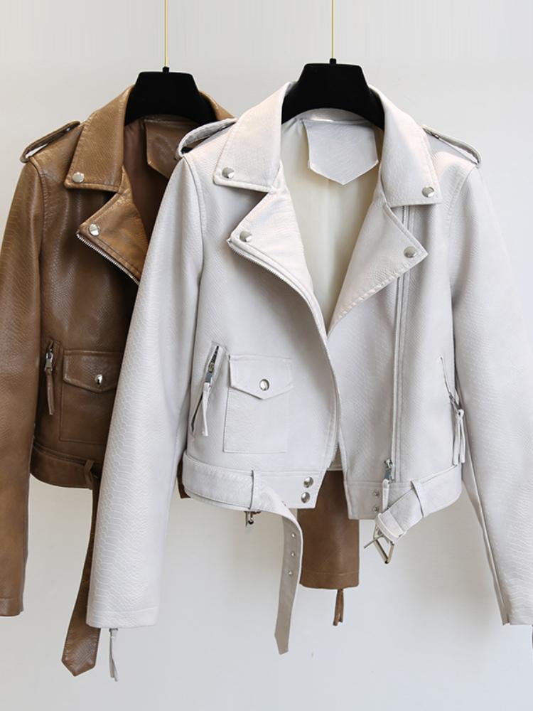 Women' Leather & Faux Ftlzz Spring Autumn Women Jacket Slim Streetwear Khaki Coat Biker Moto With Belt Female OuterwearWomen, Beige
Women' Leather & Faux Ftlzz Spring Autumn Women Jacket Slim Streetwear Khaki Coat Biker Moto With Belt Female OuterwearWomen, Beige