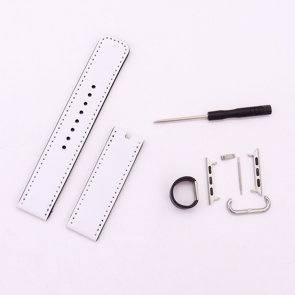 Sublimation Blank Leather watch band for Apple iWatch 1/2/3/4/5 Strap replacement blanks with connector 38 40 42 44