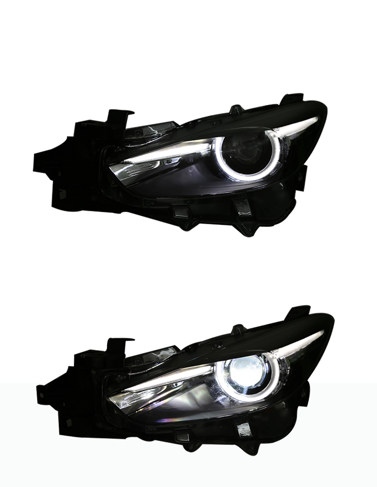 Head Light For Mazda 3 Axela LED Headlight 2014-18 LED Running Lights Angel Eye High Beam Lens Turn Signal Lamp