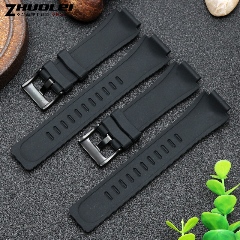 high quantity rubber watchband for timex WATCHT2N720 T2N721 TW2T76300 black Waterproof silicone sports strap 2416mm 220706