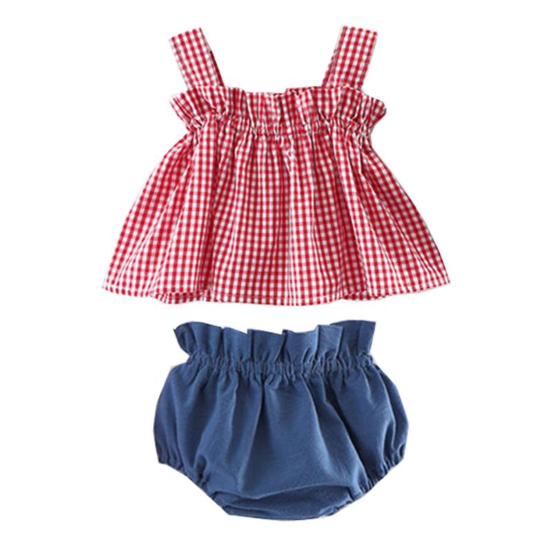 Clothing Sets 2pcs Summer Baby Girls Clothes Strap Dress Briefs Outfits Set Plaid Toddler Girl Suits, Red
Clothing Sets 2pcs Summer Baby Girls Clothes Strap Dress Briefs Outfits Set Plaid Toddler Girl Suits, Red