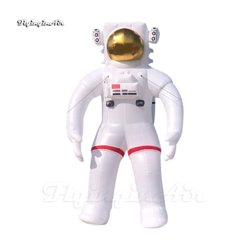 Inflatable Astronaut Model Figure Mascot Balloon 6m White Air Blow Up Space Man With Custom Printing For Event