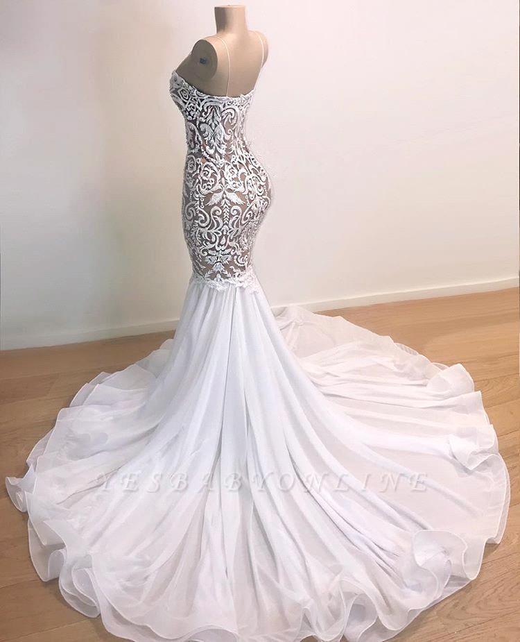 Simple Designed Lace Mermaid Wedding Dresses Sexy Backless Spaghetti Straps Illusion Lace Appliques Bridal Gowns Summer Garden Boho Vestidos BC12644 0