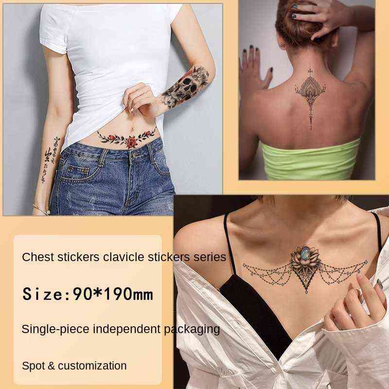 NXY Temporary Tattoo Sexy Woman Fashion Chest Stickers Waist Clavicle Scar Waterproof 0330