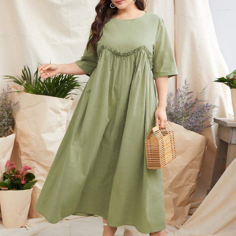 Plus Size Dresses Casual Women Dress 5XL Female Summer Short Sleeve Solid Ruffles Loose Oversized Maxi Long 2022 Jasp22, Blue
Plus Size Dresses Casual Women Dress 5XL Female Summer Short Sleeve Solid Ruffles Loose Oversized Maxi Long 2022 Jasp22, Blue