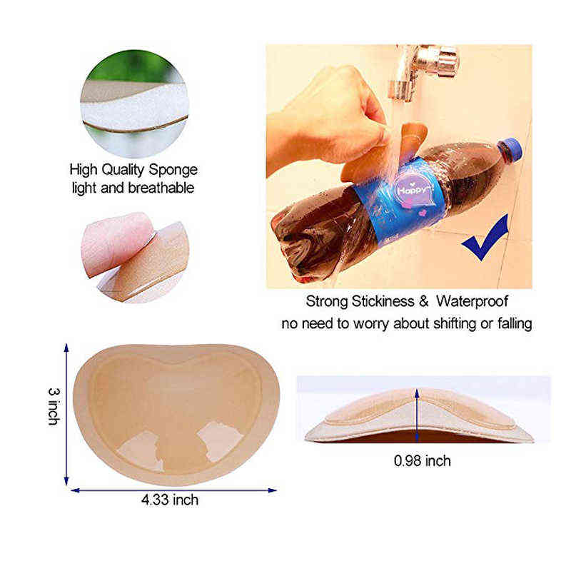 5PC Push Up Invisible Bra Pads Silicone Lift Up Bra Chest Sticker Swimsuit Breathable Bikini Bra Pad for Women Y220725