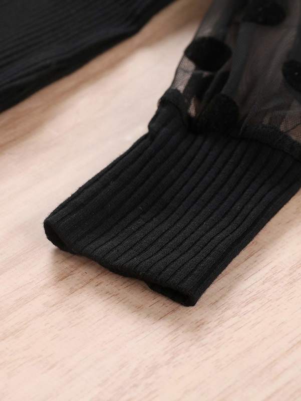 Toddler Girls Dobby Mesh Panel Top & Pleated Skirt SHE