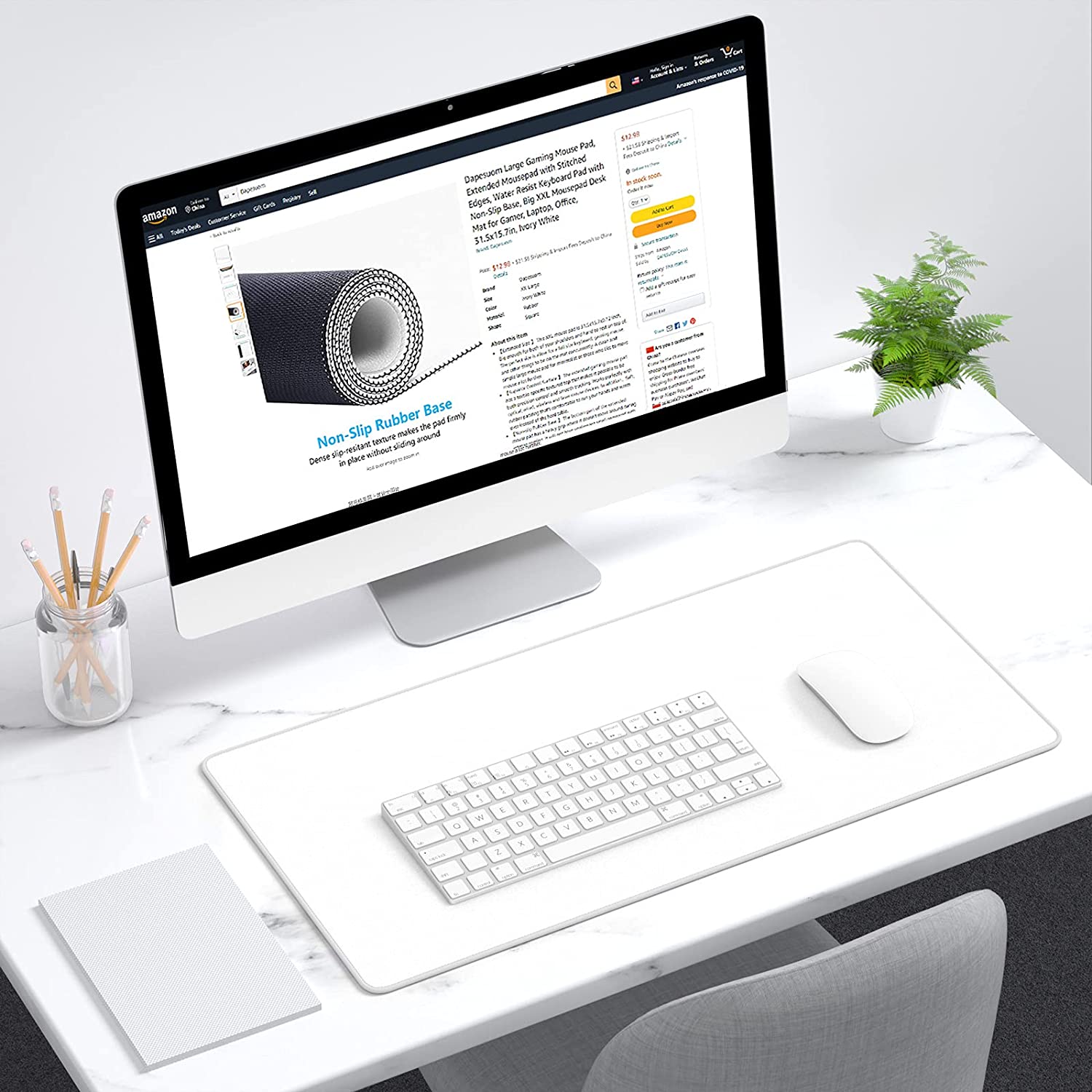 Sublimation Mouse Pad Blank Rectangular Pads Locking Edge Mousepad Blanks with Non Slip Rubber Base for Heat Transfer Press Printing Crafts