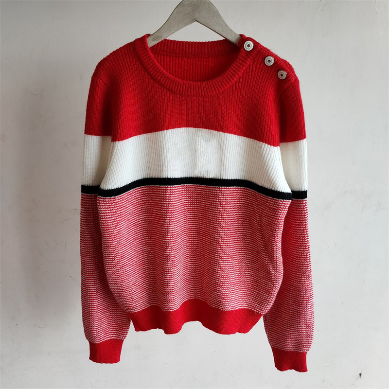 Women Knitted Sweater Woollen Fall Girls Wool Jumper Shirt Super Elastic Fashion Clothes Big Letter With Round Neck Loose Short Knitwear - view 4
