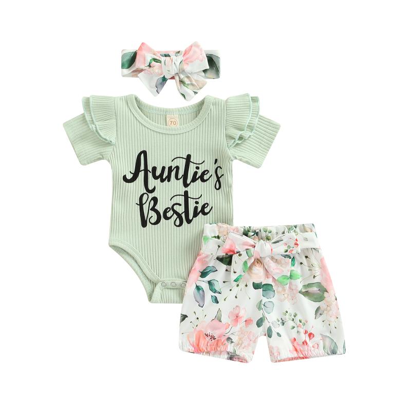 Clothing Sets Born Infant Baby Girls' Three-Piece Clothes Outfit Round Neck Short Sleeve Printed Romper Shorts HeadbandClothing, As pic
Clothing Sets Born Infant Baby Girls' Three-Piece Clothes Outfit Round Neck Short Sleeve Printed Romper Shorts HeadbandClothing, As pic