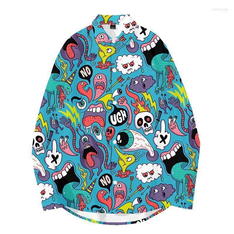 Men's Casual Shirts Graffiti Long Sleeve Men Print Shirt Camisa Social Masculina Prom Party Fashion Monster Eldd22, 00277
Men's Casual Shirts Graffiti Long Sleeve Men Print Shirt Camisa Social Masculina Prom Party Fashion Monster Eldd22, 00277