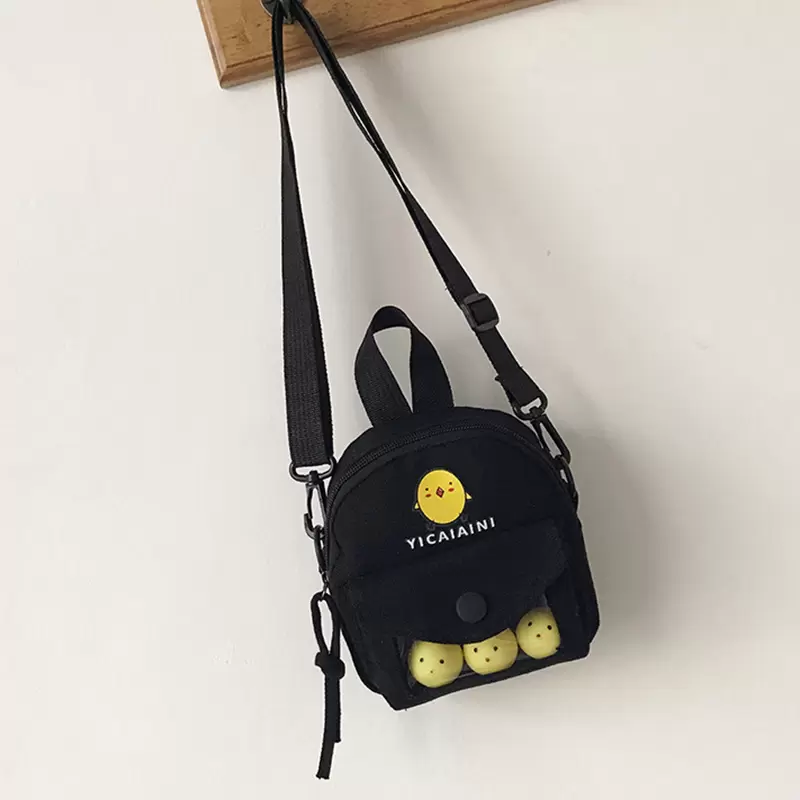 Canvas Small Kawaii Handbags Transparent Shoulder Bags Student Girls Cute Messenger Bag Female PVC Cartoon Pack School Bag