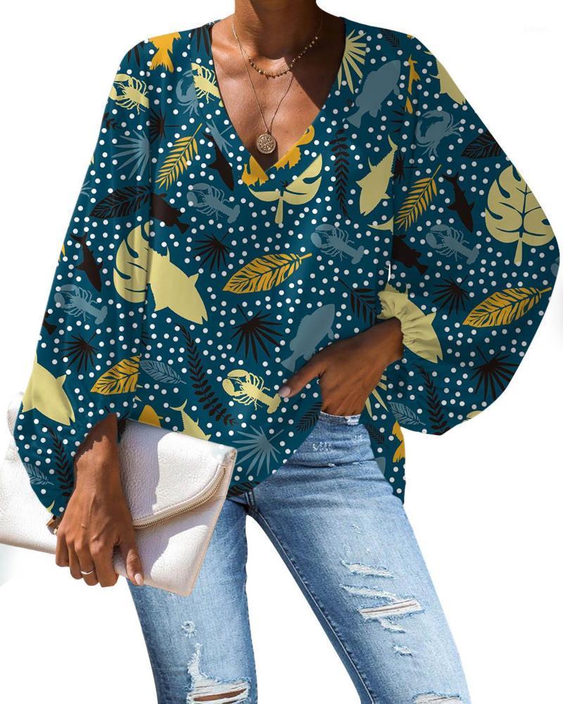 Women' Blouses & Shirts Long Sleeve Blouse Women Fashion Tropical Printed Chiffon Breath Loose V-Neck Girls Tops Blusas De Mujer 2022, Custom-b2
Women' Blouses & Shirts Long Sleeve Blouse Women Fashion Tropical Printed Chiffon Breath Loose V-Neck Girls Tops Blusas De Mujer 2022, Custom-b2