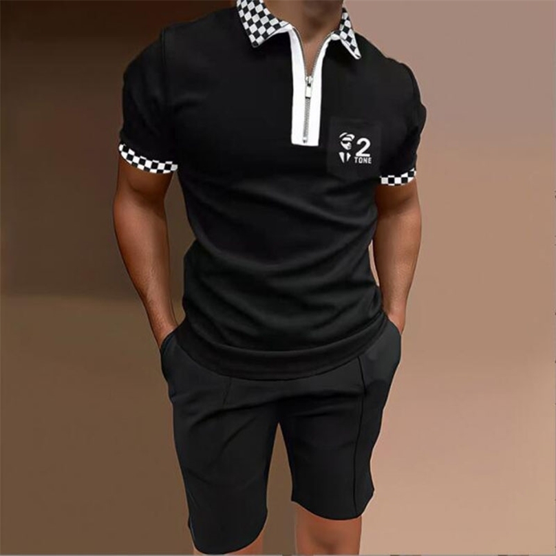 Polo Shirt TwoPiece Set Summer Mens Fashion Lapel Zipper ShortSleeved TShirt Casual Polo Shirt Shorts Set 220615, Photo color
Polo Shirt TwoPiece Set Summer Mens Fashion Lapel Zipper ShortSleeved TShirt Casual Polo Shirt Shorts Set 220615, Photo color