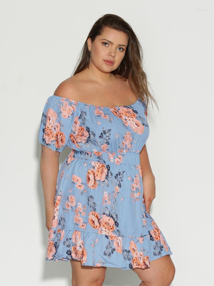 Plus Size Dresses Summer Vintage Elegant Floral Printed Boho Dress Women Off The Shoulder Short Sleeve Casual Big -4XL 2022 Echm22, Sky blue
Plus Size Dresses Summer Vintage Elegant Floral Printed Boho Dress Women Off The Shoulder Short Sleeve Casual Big -4XL 2022 Echm22, Sky blue