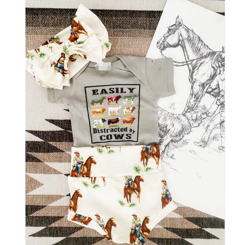 Clothing Sets 3pcs Infant Baby Boys Girls Clothes 0-18M Letter Animal Printed Short Sleeve Grey Romper Cow Shorts HeadbandClothing, As pic
Clothing Sets 3pcs Infant Baby Boys Girls Clothes 0-18M Letter Animal Printed Short Sleeve Grey Romper Cow Shorts HeadbandClothing, As pic
