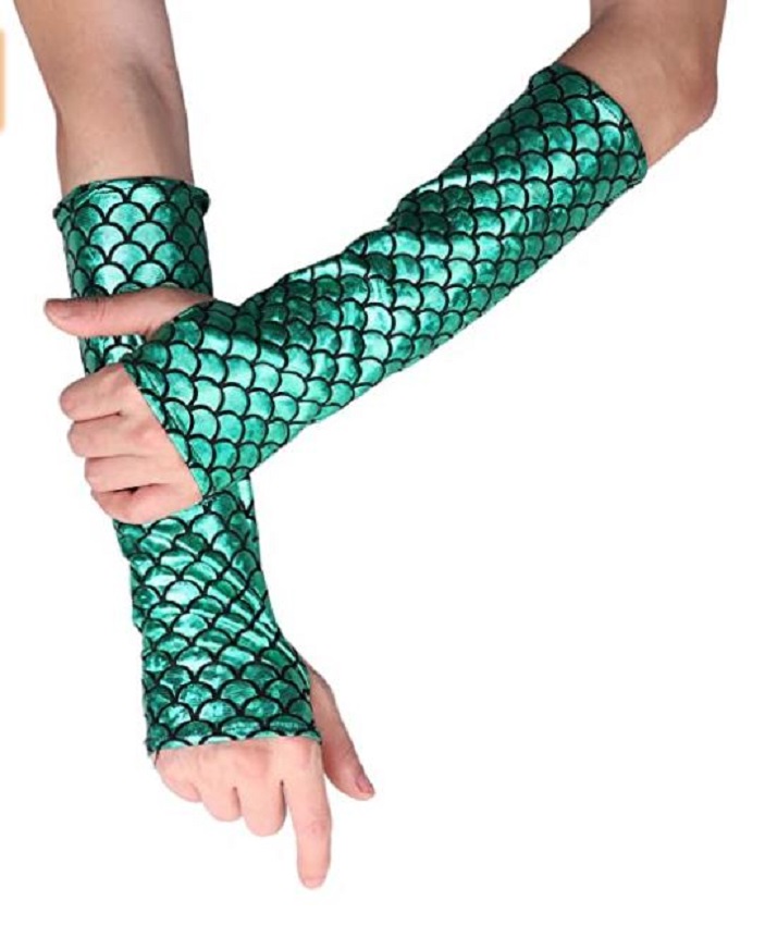 Mermaid Scale Fingerless Gloves - Shiny Metallic Costume Accessory for Halloween, Carnivals & Cosplay, Blue
Mermaid Scale Fingerless Gloves - Shiny Metallic Costume Accessory for Halloween, Carnivals & Cosplay, Blue