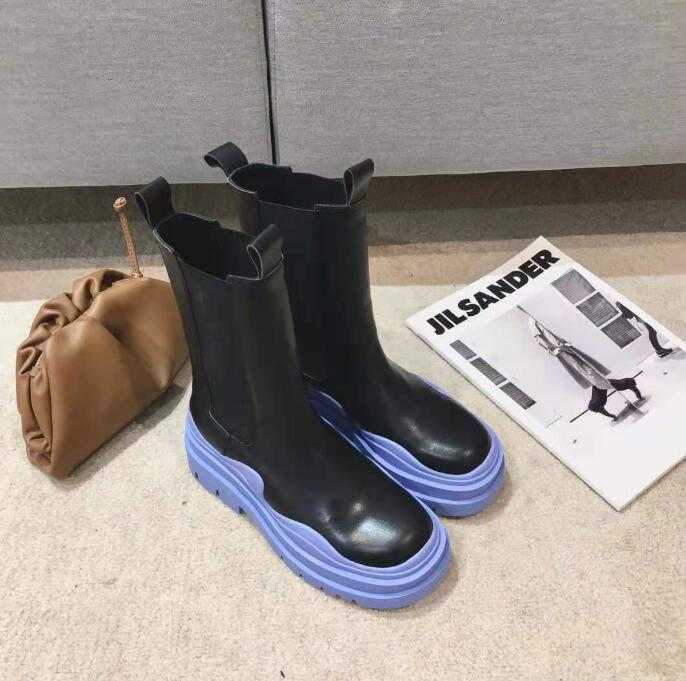 Spring autumn cake thick bottom avocado short women Martin boots British style single shoes all match INS