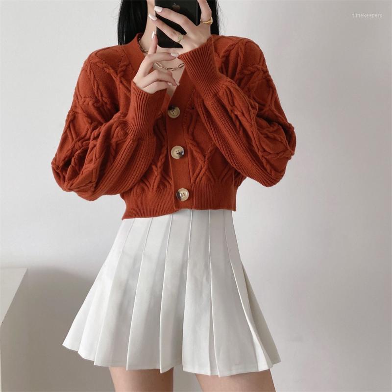 Women' Knits & Tees Spring And Autumn Street Solid Color V-neck Single-breasted Knitted Jacket Women' Short Lantern Sleeve Cardigan Wo, White
Women' Knits & Tees Spring And Autumn Street Solid Color V-neck Single-breasted Knitted Jacket Women' Short Lantern Sleeve Cardigan Wo, White