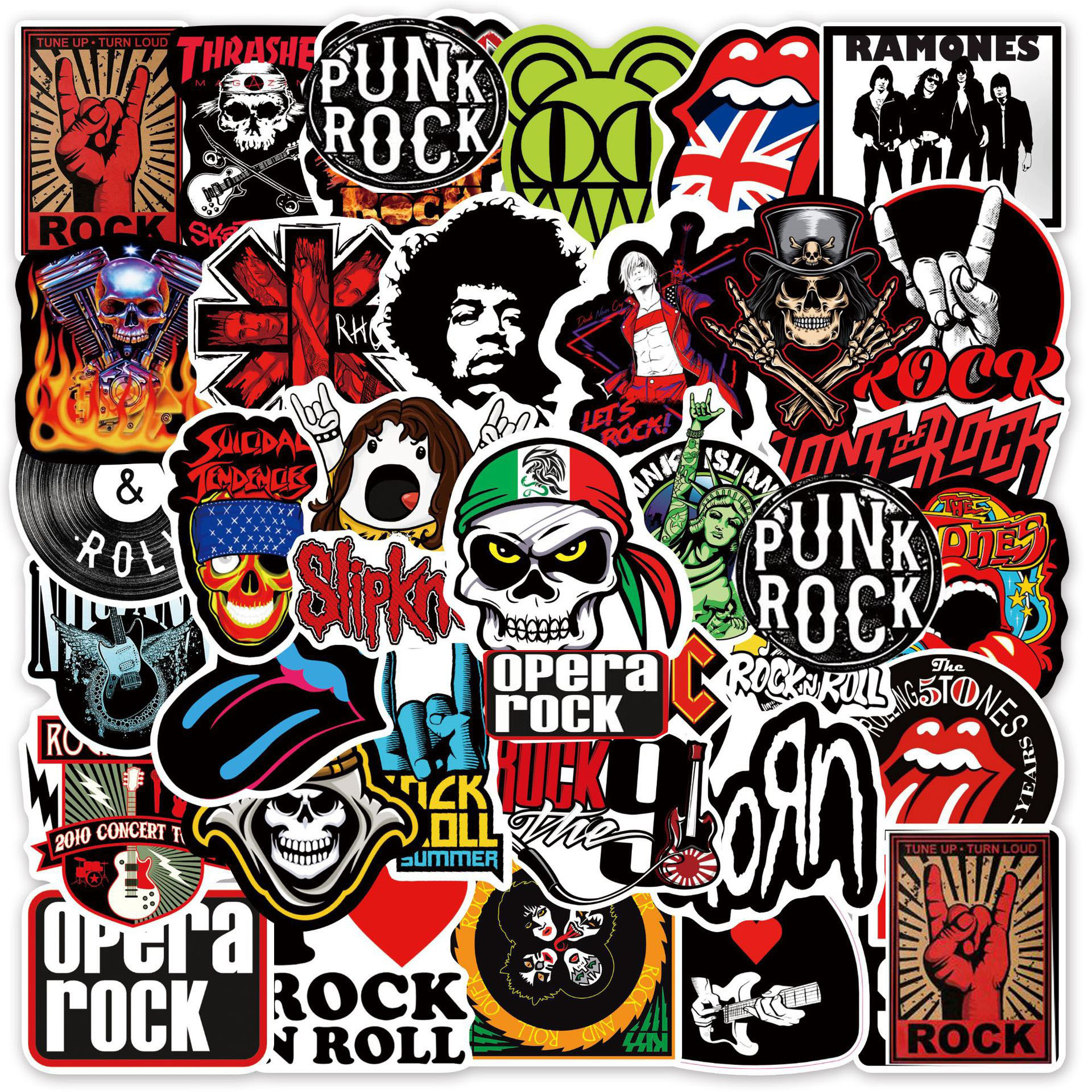 50pcs Rock And Roll Music Band Stickers Punk Graffiti Laptop Guitar Helmet Luggage Phone Stickers Children Decal Gift, Multi colors
50pcs Rock And Roll Music Band Stickers Punk Graffiti Laptop Guitar Helmet Luggage Phone Stickers Children Decal Gift, Multi colors