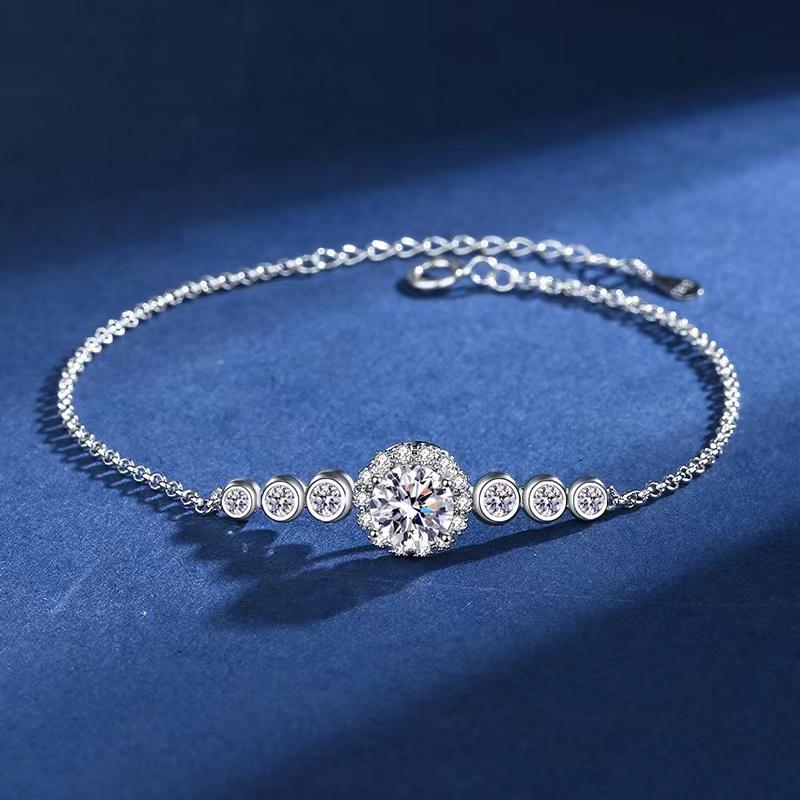 Other Bracelets Trendy D Color 1 Round Brilliant Cut Moissanite Diamond Bracelet Women 100% 925 Sterling Silver Anniversary GiftOther
Other Bracelets Trendy D Color 1 Round Brilliant Cut Moissanite Diamond Bracelet Women 100% 925 Sterling Silver Anniversary GiftOther