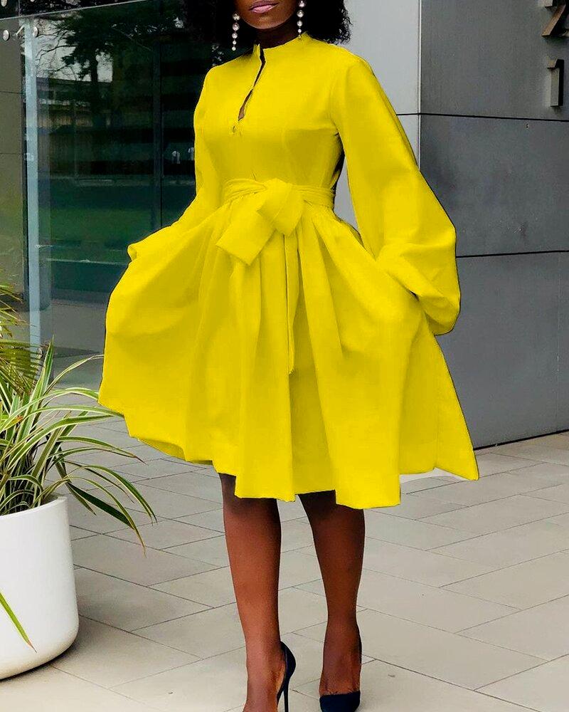 Casual Dresses Women Shirt Dress A Line Pleated Long Lantern Sleeves With Pockets Elegant Ladies Fashion Autumn White Female African, Yellow
Casual Dresses Women Shirt Dress A Line Pleated Long Lantern Sleeves With Pockets Elegant Ladies Fashion Autumn White Female African, Yellow