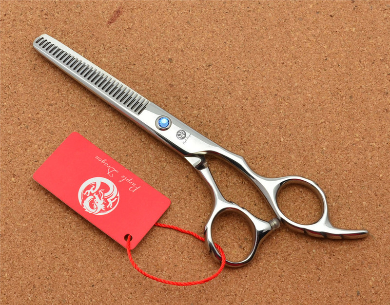 6.0'' 17.5cm Purple Dragon JP 440C Professional Hairdressing Scissors Thinning Shears Douuble Side Teeth 15% Rate Z2001 220317