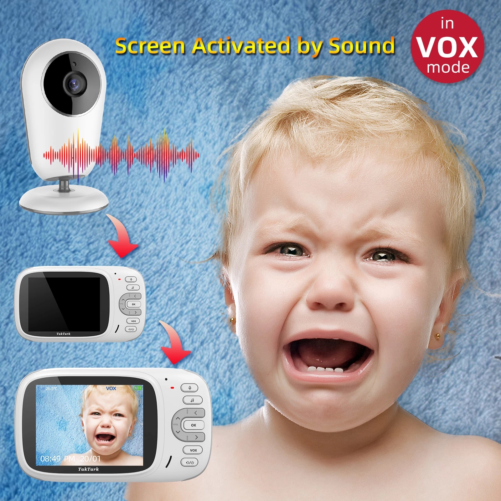 3.2 Inch Wireless Video Baby Monitor Night Vision Security Camera Babyphone Intercom Temperature Monitoring Babysitter Nanny