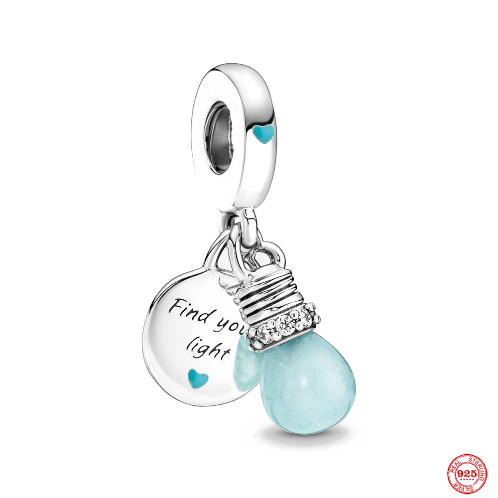 New 925 Sterling Silver Adorable Baby Pacifier Beaded Pendant For S925 Snake Bracelet Sparking Heart Pendant Boys Girls DIY Jewelry Gifts