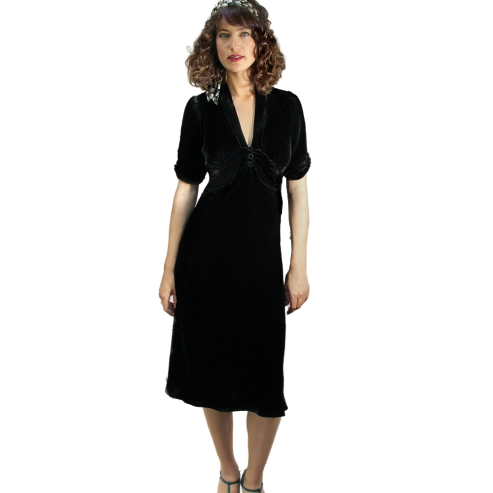 Vintage Black Velvet Mother Of The Bride Dresses Tea Length V-Neck Women Guest Wedding Party Gowns Fall 2022 Elegant Groom Mom Short Sleeve Sheath Eve