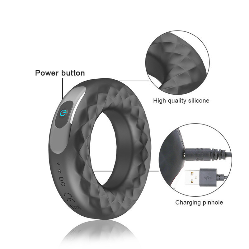 Vibrating Penis Ring Silicone Cock Rings Dick Vibrator Male Massage Sex Toys For Men Remote Control 10 Speed Time Delay 220412