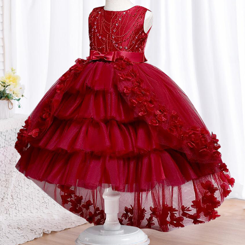 High quality baby lace princess dress for girl elegant birthday party trailing dress Baby girl's christmas clothes 3-12yrs 220803