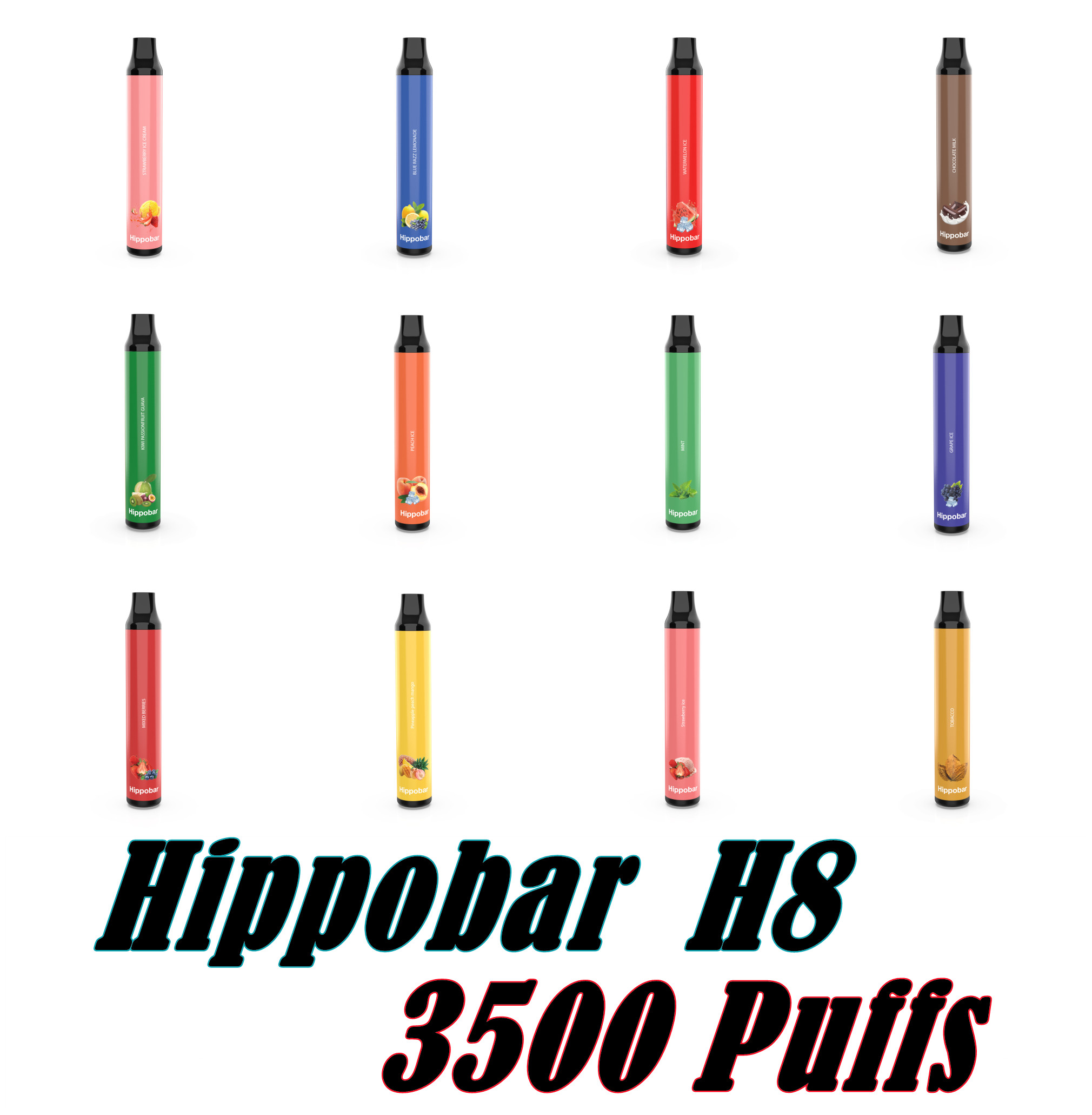 3500 Puffs Disposable Vape Pen E Cigarette 400mAh Rechargeable Battery 8ml Mesh Coil Pod Prefilled With 13 Flavors 2% Ejuice Hippobar H8
3500 Puffs Disposable Vape Pen E Cigarette 400mAh Rechargeable Battery 8ml Mesh Coil Pod Prefilled With 13 Flavors 2% Ejuice Hippobar H8