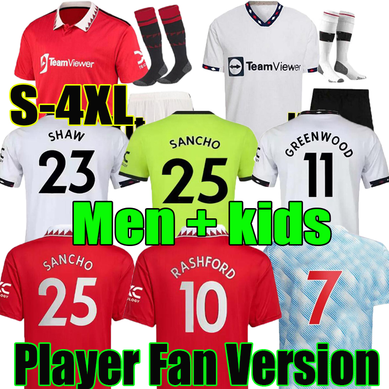 S-4XL Manchester SANCHO 21 22 23 soccer jerseys player fans RASHFORD MANS SHAW POGBA 2021 2022 2023 Ronaldo football shirt United MARTIAL B. FERNANDES men kids kit, 22/23;away
S-4XL Manchester SANCHO 21 22 23 soccer jerseys player fans RASHFORD MANS SHAW POGBA 2021 2022 2023 Ronaldo football shirt United MARTIAL B. FERNANDES men kids kit, 22/23;away