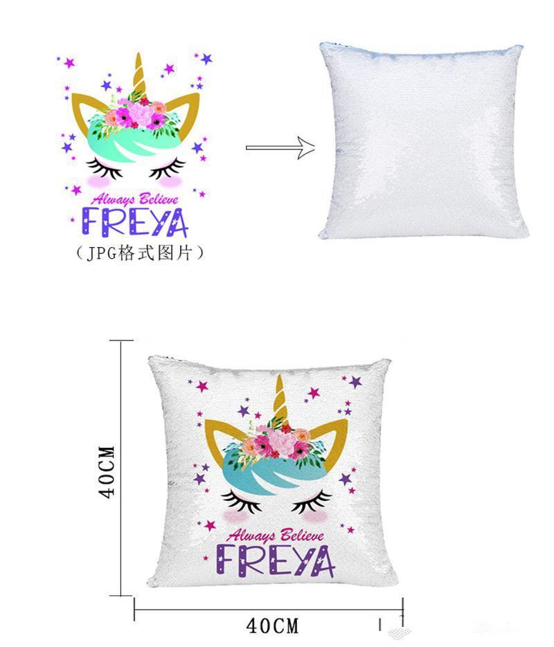 12 colors Sequins Mermaid Pillow Case Cushion New sublimation magic sequins blank pillow cases hot transfer printing DIY personalized gift sxjun12