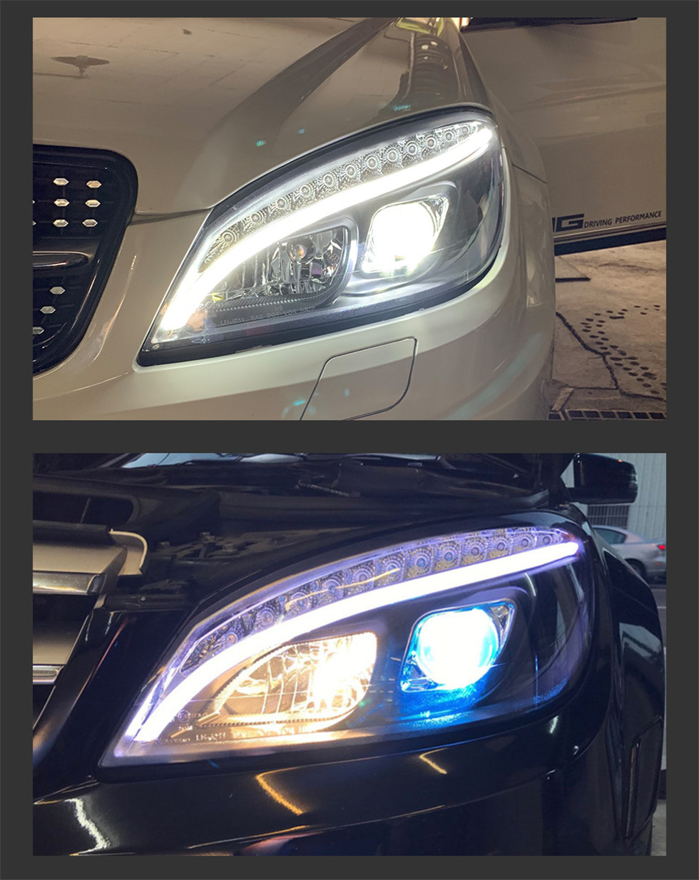 Headlight Assembly For W204 C200 C300 C260 2007-2010 Xenon Bulb Headlight High Beam Daytime Lights Turn Signal